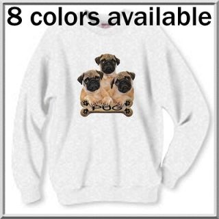 Chinese Pug Puppies With Bone Hoodie Sweatshirt Jacket S,M,L,XL,2X,3X