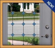 BLUE Stained Glass Window Film Vinyl Static Cling Films Door Decor
