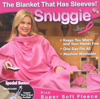 Soft Fleece Blanket Sleeves Womens Pink NEW + book light Priority