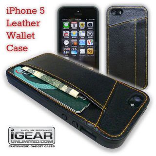 iGear iPhone 5 Slim Leather Wallet Case Holds Credit Cards & Cash Free