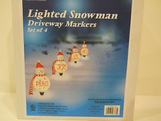 new 4 christmas pathway lights driveway markers snowmen snowman peace