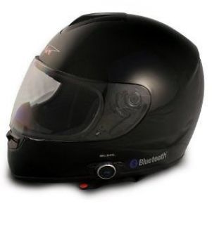 Vcan Bluetooth Full Face Motorcycle Helmet 2 Speakers   Glossy Black