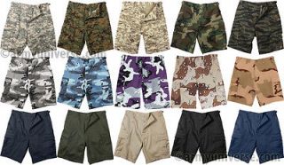 Camouflage Military BDU Combat Cargo Camo Army Shorts