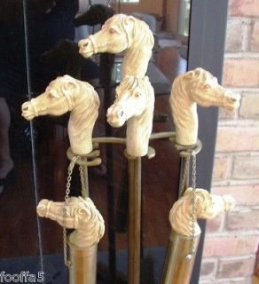 Newly listed Horses FIREPLACE TOOLS early mid century RARE