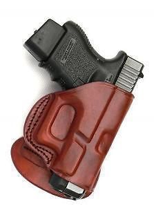 LEATHER PADDLE HOLSTER FOR SPRINGFIELD XD 40 & 9mm. BROWN RIGHT
