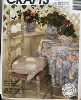 Patio Breakfast Nook Home Dec Chair Covers Vintage Sewing Pattern