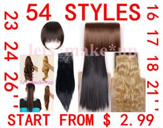 Full Head 51 Styles Clip in on Hair extensions /Ponytail/Frin ge/Bang