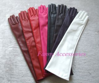 Ladies Opera Evening Party Faux Leather PU Over Elbow Long Gloves 20