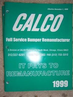 1999 Calco Remanufactured Bumper Radiator Price Guide X
