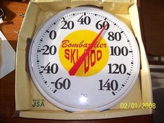 Indoor/Outdoor Thermometer) with Vintage 60s Bombardier ski doo Logo
