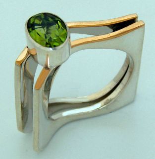 silver gold ring peridot ring size 4 5 6 7 8 9 10 11 12 13 stone