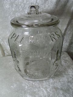 1926 Planters Peanuts Mr Preanut Ocatgon 5 Cent Store Counter Jar