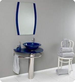 bathroom vanities Pedestal blue vessel glass bowl sink faucets combo