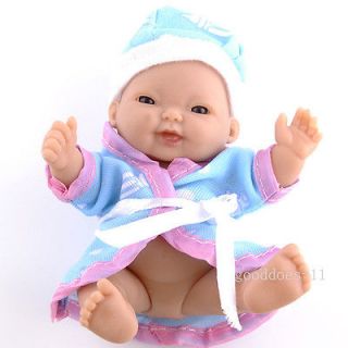 Precious Lifelike Soft Polymer Clay Newborn Baby Blue Eyes Doll with