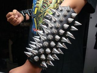 LEATHER SPIKED LACED GAUNTLET.(MDLG0236).BLACK METAL.BEHERIT.ARCHGOAT
