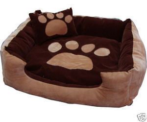 Pet/Dog/Cat Soft Footprint House Bed Sofa brown S,M