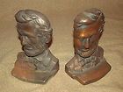 Pair Abraham Lincoln Bronze Plated Cast Iron Bookends Book Ends