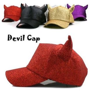 New Devil Horn Character Shiny Hats Snapback Baseball Trucker Cap
