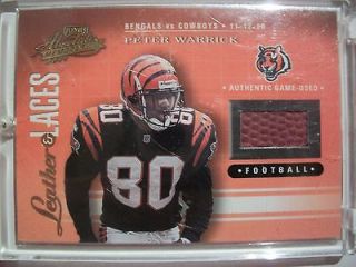 2001 PLAYOFF ABSOLUTE LEATHER AND LACES PETER WARRICK , BENGALS