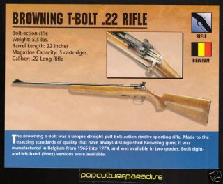 BROWNING T BOLT .22 RIFLE Atlas Classic Firearms CARD