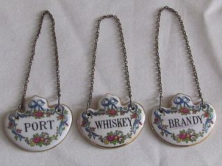 Decanter Label Crown Staffordshire Bottle Tag Whiskey Brandy Port