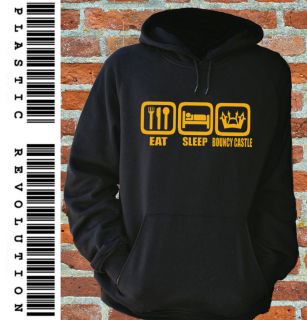 EAT SLEEP BOUNCY CASTLE   HOODIE   ALL SIZES + COLS (Kids Party Games