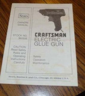  Craftsman Electric Glue Gun Owner Manual