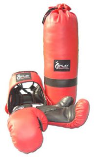 Boxing starter kit set gloves punch bag head guard mitt childrens kids