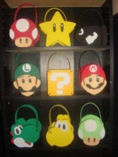 Super Mario Bros toad yoshi koopa star party bags favor