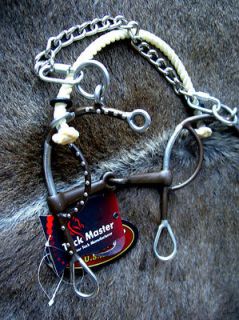 Horse Steel Bit Hackamore 5 Mouth Tack 7 cheeks Rope Nose Bridle