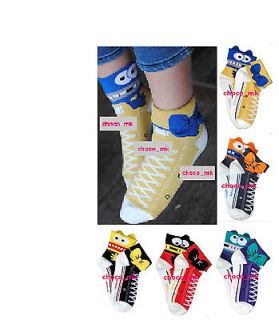Korea Character Socks Monster Cartoon Sneaker korean girl colorful