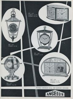 1956 Angelus Clock Company 1956 Swiss Ad Le Locle Switzerland Suisse