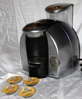 BRAUN TASSIMO single serve double Cup Coffee Maker pot w/tea pods 3107