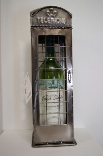 Flame Homeware Telephone Box Metal Wine Bottle Holder (9692) BNIB