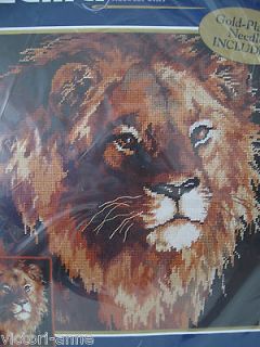 Bucilla Needlepoint Kit King of the Jungle 4755 Lion Pillow New