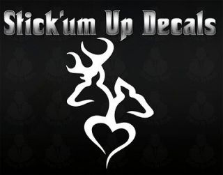 Buck and Doe Heart Hunting Couple Truck Decal Car Sticker *16 colors*3