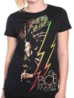 Bob Marley Rasta Dreadlocks Lightning Bolt T Shirt