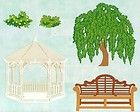Mrs. Grossmans Park Bench Gazebo Willow Trees 25 sheets Stickers Bulk