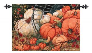 Pumpkin Garden ~ Fall Harvest Tapestry Wall Hanging ~ Susan Winget
