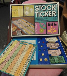 VINTAGE STOCK TICKER Board Game Finance Complete