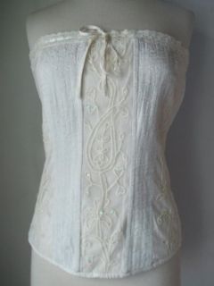 Kit Cornell womens ivory lace & sequin lace up corset size M (6)