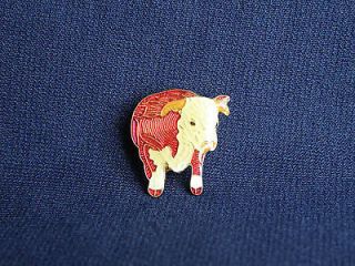HEREFORD Cow Bull Breed for MEAT (Red White Face Chest) LAPEL HAT PIN