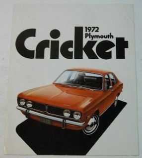 Plymouth 1972 Cricket Sales Brochure