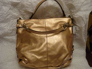 COACH Perforated Leather Brooke GOLD 16908 NWT+receipt