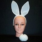 Bunny Rabbit Ears & Tail Set White Costume Headband Easter Halloween
