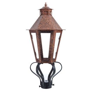 28 Corvino Post Mount Gas Lantern   Light Mottled Copper