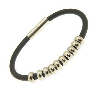 Rubber Strap Magnetic Surf Bracelet With Moving Metal Beads LARGE