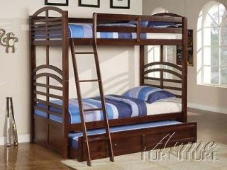Youth Espresso Twin Trundle Bunk Bed