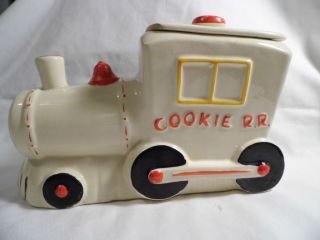Vintage AMERICAN BISQUE Pottery Cookie R.R. TRAIN locomotive COOKIE