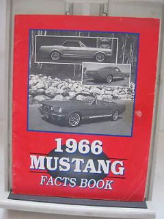 Facts Book California Mustang Sales and Parts, Inc 1966 Edition